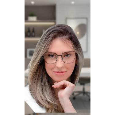 Imagem de Armação Óculos Gatinho Feminina Metal Preto Grau - Congratulations Sto