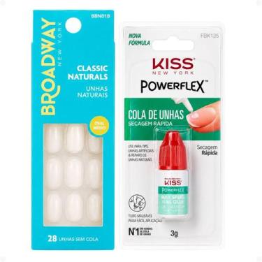 Imagem de Kit Kiss New York: Unhas Postiças Oval Médio Freedom e Cola De Unhas 3