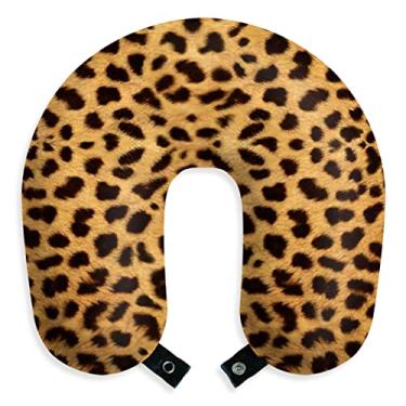 Imagem de Travesseiro de pescoço "Eu amo viajar" apoio cabeça viagem descanso (Onça EBA)