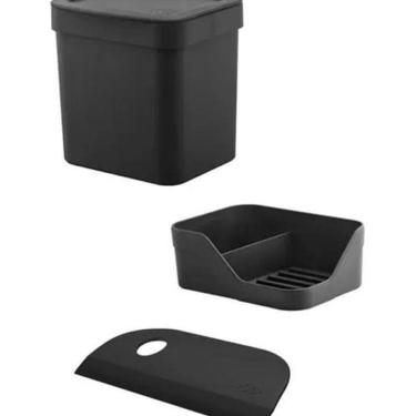 Imagem de Organizador De Pia E Cozinha Duplo + Rodo + Lixeira 4,7L