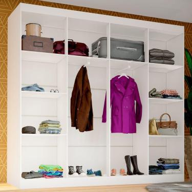 Imagem de Closet Ele E Ela 8 Prateleiras Malbec Branco Fosco - Panorama Móveis