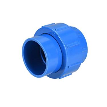 Imagem de uxcell 50 mm x 50 mm PVC tubo de encaixe União Solvente tomada conector rápido azul