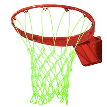 Imagem de Rede de basquete que brilha no escuro – Rede de substituição resistente ao ar livre para cestas de basquete, rede de argola de nylon para jogos internos e externos, rede de gol de basquete durável