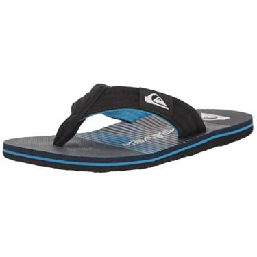 Imagem de Quiksilver Sandália infantil unissex Molokai Layback, Preto/azul/cinza, 1 Little Kid