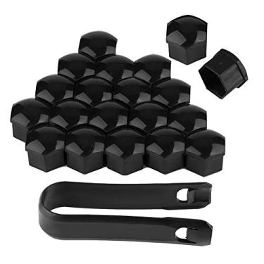 Imagem de Tampa de porca de roda de 17 mm, 20 peças capa de aro de porca de pneu hexagonal com conjunto de ferramentas de remoção para carros (preto)