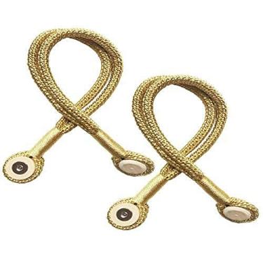 Imagem de Cortina Dupla Durável Cortina Magnética de Madeira Cortina Amarra Ornamento para Casa, Dourado