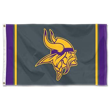 Imagem de Minnesota Vikings Blackout Sideline Flag Outdoor Indoor 3x5 Foot Banner