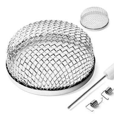 Imagem de SnowyFox Pacote com 2 telas de insetos voadores - Telas de cobertura de ventilação de forno RV mantêm as pragas afastadas - telas de malha de aço inoxidável, ferramenta de instalação incluída