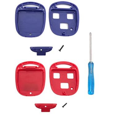 Imagem de Capa de chave de reposição com 3 botões para Lexus ES GS GX IS LS LX RX SC GX470 IS300 IS330 ES300 ES330 GS300 RX300 RX330 RX350 LX470 RX400h sem chave de entrada (vermelho + azul)