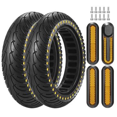 Imagem de Tingpai Pneu de scooter elétrico 8,5 polegadas pneu de scooter elétrico absorvente de choque roda de bor cha não pneumática substituição da roda pa M365 scooter elétrico