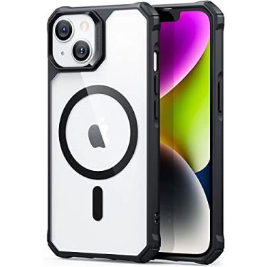 Imagem de Capa Capinha iPhone 14 Plus (6.7) Esr Air Armor HaloLock, compatível com MagSafe, contra quedas de nível militar, cantos de proteção de ar com absorção de choque, parte traseira resistente a arranhões (Trans-Preto)