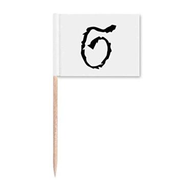 Imagem de Alfabeto grego Sigma silhueta preta palito bandeiras marcadoras decoração de festa