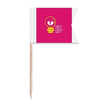 Imagem de Letras emocionais clássicas inglesas Get Toothpick Flags Marcação de rotulagem para bolo de festa, comida e queijos