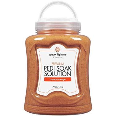 Imagem de Ginger Lily Farms Solução premium Pedi Soak da Botanicals com sal Epsom e sal marinho, 100% não mancha, sem espuma, aroma de manga de coco, 200 ml