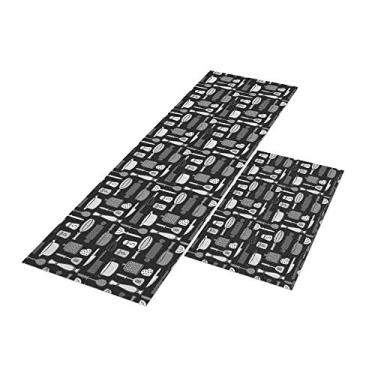 Imagem de Tapete Passadeira de Cozinha Kuche 120x40 + Capacho 60x40