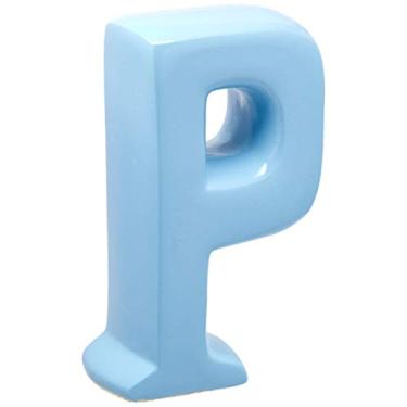 Imagem de Letra P Decorativa Ceramicas Pegorin Azul Bebe