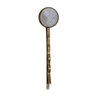 Imagem de Tecido linho cinza abstrato retrô metal cabelo bobinho Pin Headwear