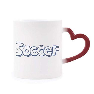 Imagem de Caneca de Futebol Azul com Estampa Frontal Sensível ao Calor, Caneca Vermelha que Muda de Cor