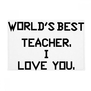 Imagem de DIYthinker World Best Deskmate Tapete de porta de banheiro com citação I Love You Tapete antiderrapante