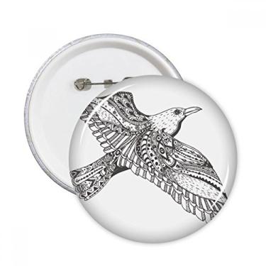 Imagem de Pintura de pássaro voando leal feroz pinos redondos distintivo decoração roupas 5 peças presente