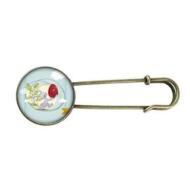 Imagem de Pingente de broche de metal retrô com folhas de coelho Happy Easter Festival