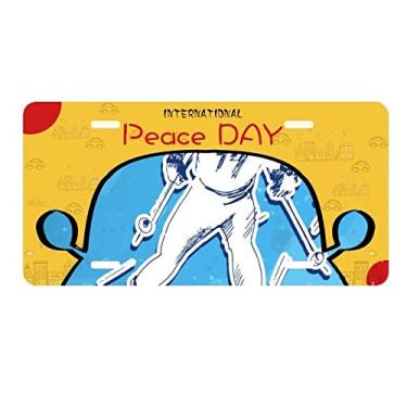 Imagem de DIYthinker Placa de carro com ilustração de contes para esportes de inverno para decoração de carro, dia da paz