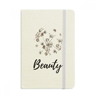 Imagem de Caderno de flores brancas para desenho de plantas, capa dura de tecido oficial