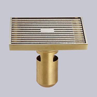 Imagem de Dreno de piso invisível Piso de chuveiro Todo em cobre Vazamento quadrado Banheiro Máquina de lavar roupa Desodorante Espessamento Grande deslocamento Dreno de piso de banheiro de uso duplo