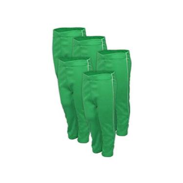 Imagem de Kit 5 Calça Helanca Infantil Verde Bandeira Tamanho 08