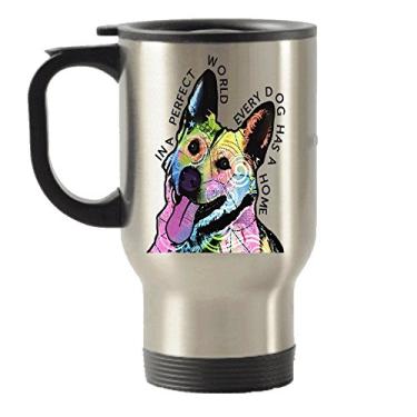 Imagem de Pastor alemão em um mundo perfeito, cada cão tem uma casa Caneca de aço inoxidável para viagem com isolamento térmico