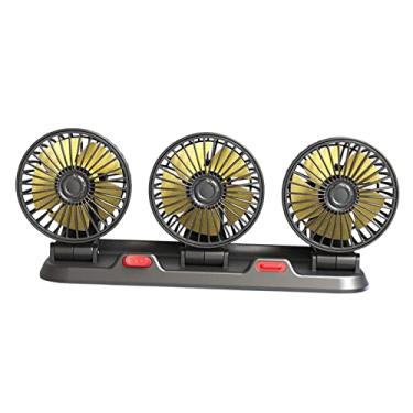 Imagem de Resfriamento de Carro de Veículo 360 Rotação Poderosos Ventiladores de Carro, Ventilador de Circulação de Ar, 2 Velocidades Ajustáveis 3 Cabeças para, 12V