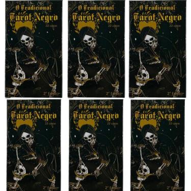 Imagem de Kit Atacado Com 6 Baralhos O Tarot Negro 22 Cartas 2 Ed