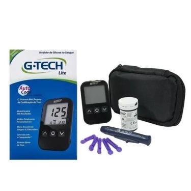 Imagem de Kit Medidor De Glicose Gtech Lite Aparelho De Diabetes G-Tech - G Tech