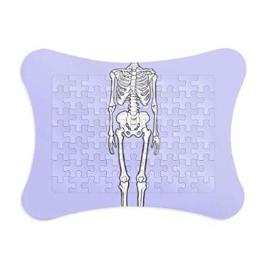 Imagem de Estrutura óssea do corpo humano, moldura de quebra-cabeça, decoração de fotos, ornamento de jogo