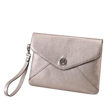 Imagem de Bolsa Carteira Clutch Feminina de Couro Bovino Legítimo Mariart Luciana (Onix)
