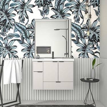 Imagem de Gabinete Para Banheiro em Madeira Com Lavatório em Mármore Sintético Orquídea Nude