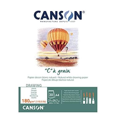 Imagem de CANSON C à Grain, Papel para Desenho em Bloco, Gramatura 180 g/m², Tamanho A4, 30 Folhas