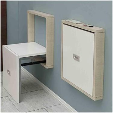 Imagem de Banco De Entrada Invisível Montado Na Parede, Economizando Espaço - Suporte De Carga 200kg, Cadeira Dobrável De Parede, Cadeira Dobrável Montada Na Parede, Adequada Para Várias Ocasiões,Carvalho,B