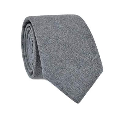 Imagem de JESLANG Gravata masculina skinny 6,35 cm de algodão e linho, perfeita para ocasiões formais e casuais, Grayish Blue, One Size