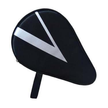 Imagem de Deevoka Capa para raquete de ping-pong, capa para raquete de tênis de mesa, capa portátil profissional para treinamento, interior, Preto branco