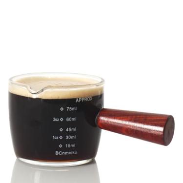 Imagem de Pacote com 1 copo de café expresso de 75 ml, jarra tripla, barista, bico único com cabo de madeira BCnmviku