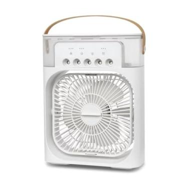 Imagem de Ventilador Portátil de Mesa Mini Ar Condicionado Umidificador Climatizador Pode Colocar Gelo Luz Led ELXS