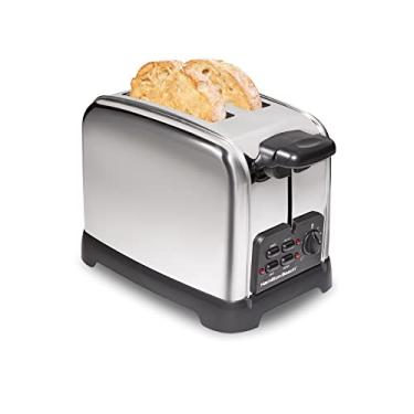 Imagem de Hamilton Beach 22782 Toaster with Wide Slots, Sure-Toast Technology, Bagel & Defrost Settings, Auto Boost to Lift Smaller Breads, 2 Slice, Polished Stainless Steel