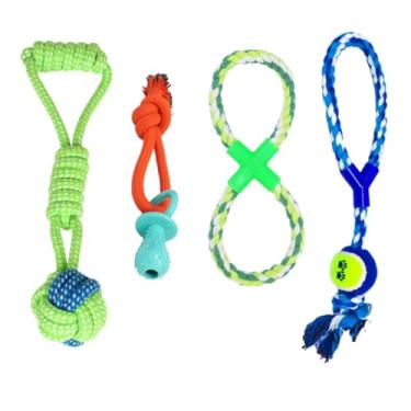 Imagem de 4 Brinquedo Pet Corda Mordedor Resistente Interativo Cachorro Forte