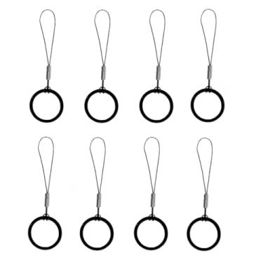 Imagem de Leadigol 8 peças de anéis de dedo para telefone, correias de telefone, cordão de telefone, corrente de corda de pulso, berloque de telefone, chaveiros de telefone para crachá de cartão de