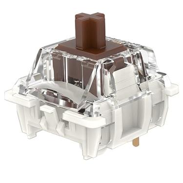 Imagem de DRAOZA Interruptores Gateron G Brown Pro 3.0, interruptores táteis RGB SMD pré-lubrificados de 3 pinos para teclado mecânico MX Gaming (G PRO 3.0, marrom, 36 peças)