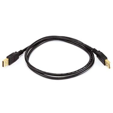 Imagem de Cabo USB 2.0 Monoprice 105442, entrada tipo A para entrada tipo A, banhado a ouro, 91 cm, preto