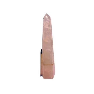Imagem de Ponta Quartzo Rosa Pedra Natural Grande 25cm 1,1Kg Classe B - Cristais