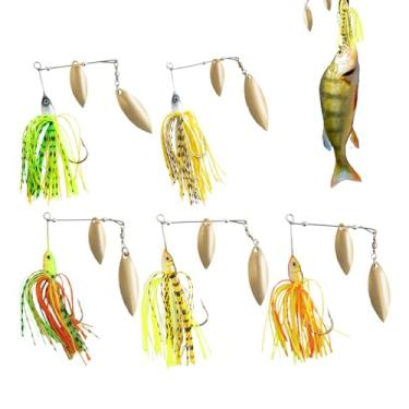 Imagem de Shakven Iscas giratórias para pesca do robalo, isca de pesca do robalo, Kit de Pesca do Robalo Spinner Iscas - Metal Jig Spinnerbait, iscas de pesca duras para lúcio, salmão, walleye, baixo,