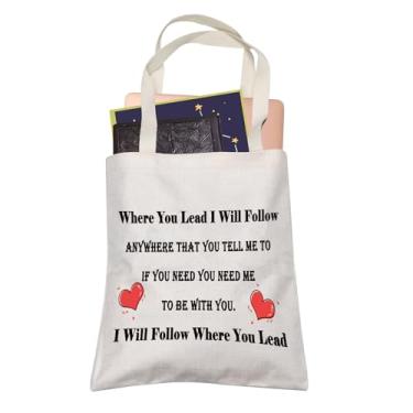 Imagem de LEVLO Mother Daughter Gift Where You Lead I Will Follow Shopping Bags Friendship Shopping Bags, Where You Lead I Will Follow, Medium